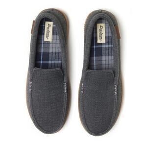 Dearfoams Cozy Comfort Men's Woven Moc W/ Accent Stitch Slippers Size 8.5M